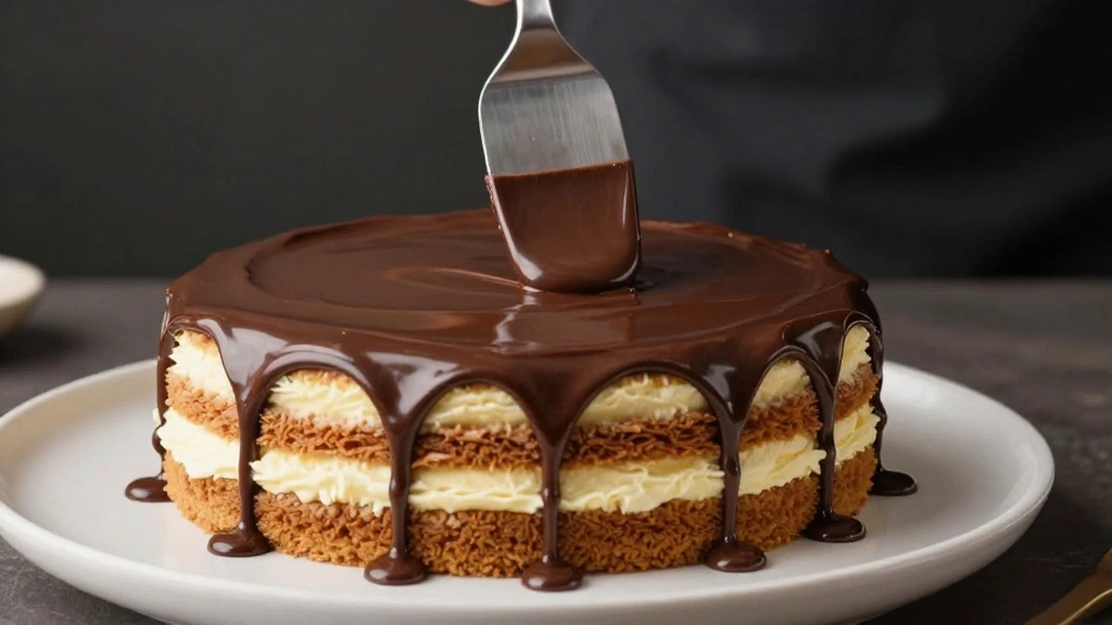 Chocolate Raspberry Cake with Ganache - Step 8: Apply the Ganache 1