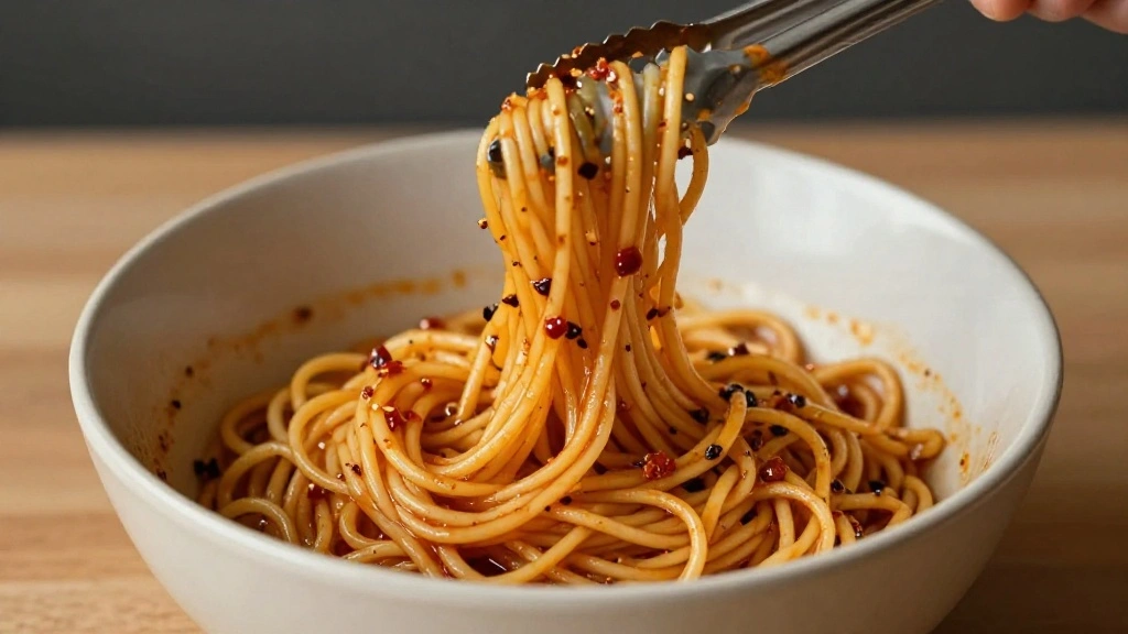 How to Make Authentic Spicy Chili Oil Noodles - Step 8: Toss Noodles 1