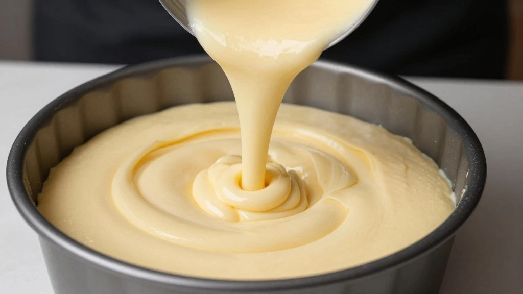 Mini Chocolate Cake for Small Gatherings - Step 7: Pour Batter into Pan 1