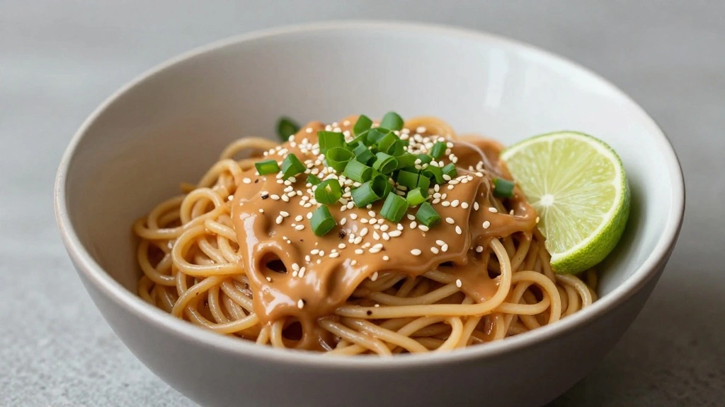 Quick Savory Peanut Butter Noodles Recipe - Step 7: Garnish and Serve 1