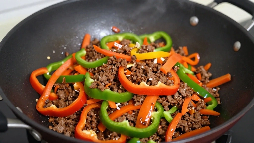Quick Weeknight Mongolian Ground Beef Noodles - Step 6: Add Vegetables 1