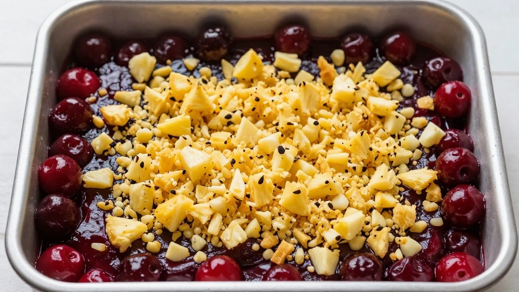 Quick and Easy Chocolate Dump Cake - Step 3: Layer the Fruit 1