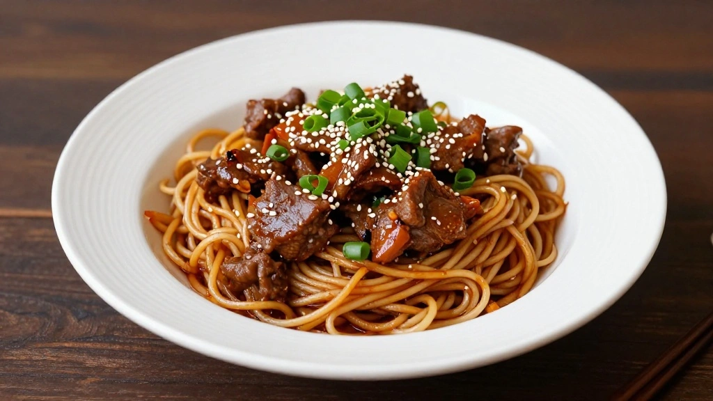 Sweet and Savory Mongolian Beef Noodles Recipe - Step 8: Serve 1