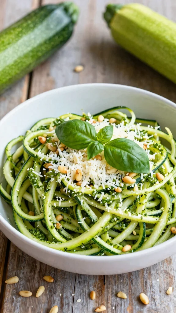 10 Noodles Recipes from Scratch That Beat Store-Bought Every Time - 8. Zucchini Noodles with Pesto 1