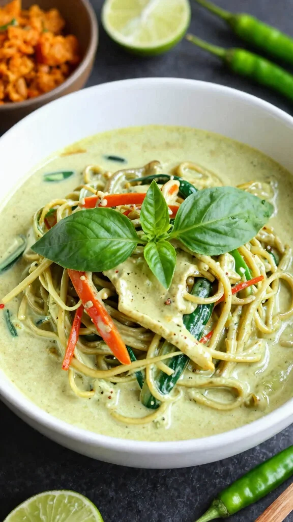 10 Restaurant Style Noodles Recipes You Can Make at Home - 4. Thai Green Curry Noodles 1
