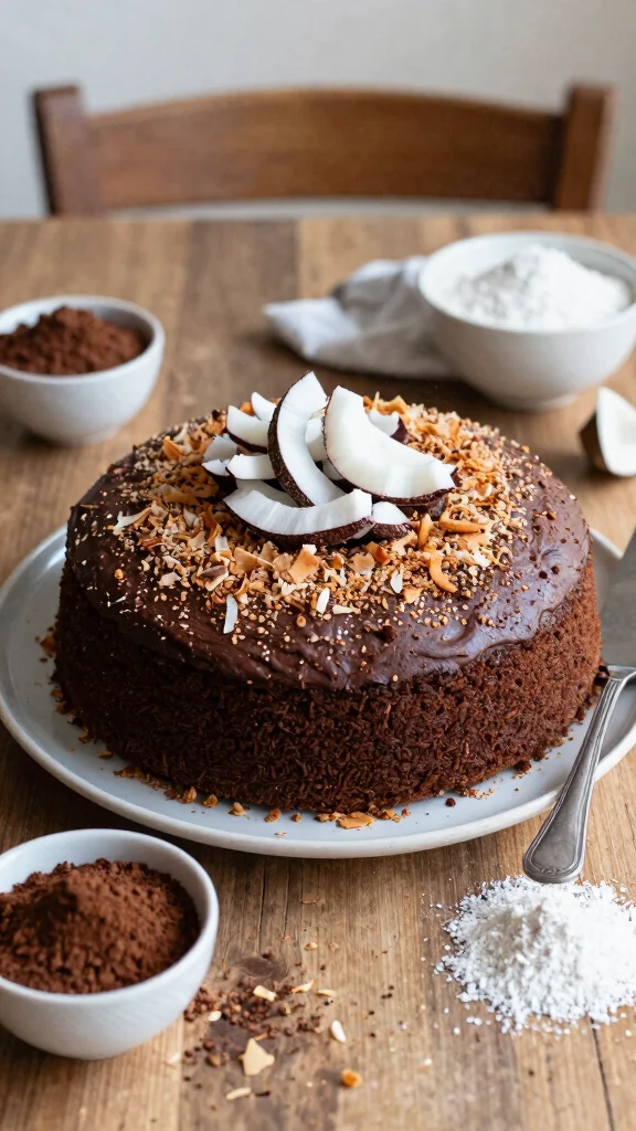 10 Sugar Free Chocolate Cake Recipes That Still Taste Indulgent - 5. Chocolate Coconut Cake 1