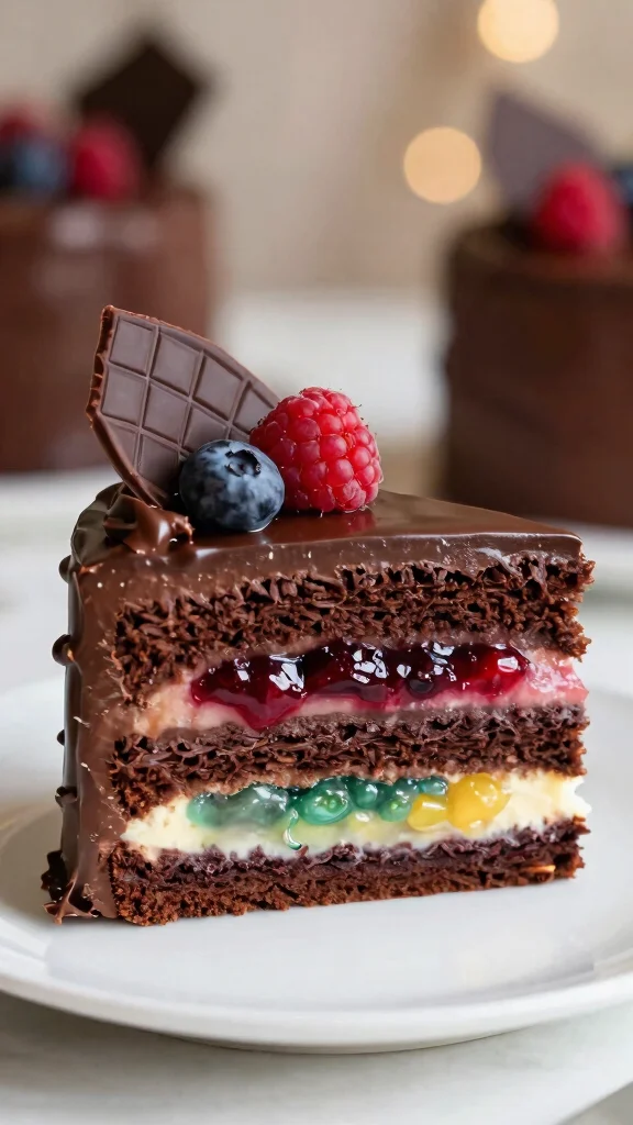 11 Chocolate Cake Ganache Decoration Ideas Sleek and Stunning - 7. Layered Chocolate Ganache 1