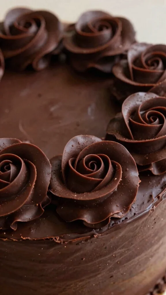 11 Chocolate Cake Ganache Decoration Ideas Sleek and Stunning - 9. Chocolate Ganache Roses 1