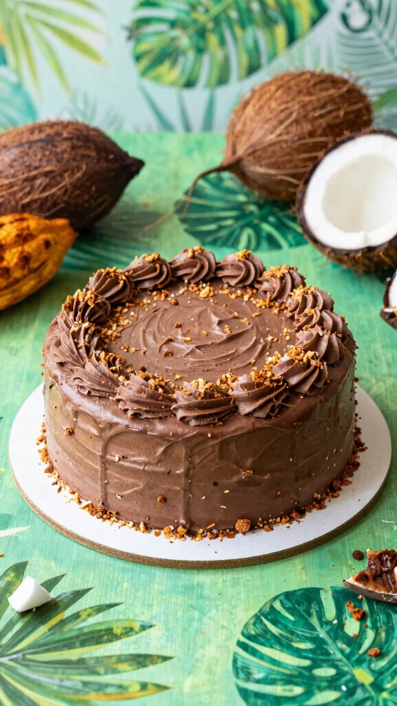 11 Chocolate Cake with Chocolate Frosting Recipes for True Chocoholics - 8. Chocolate Coconut Cake 1