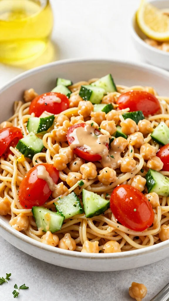 11 Cold Noodles Recipes Refreshing and Perfect for Summer - 10. Cold Noodle Salad with Chickpeas 1