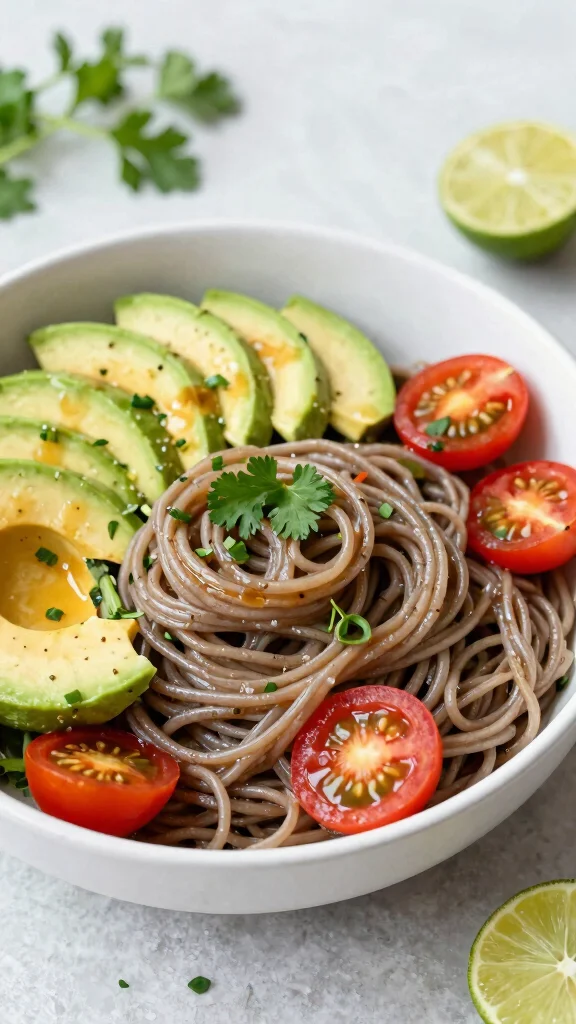 11 Cold Noodles Recipes Refreshing and Perfect for Summer - 3. Cold Soba Noodle Salad with Avocado 1