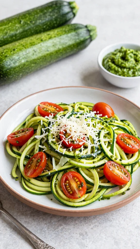 11 Cold Noodles Recipes Refreshing and Perfect for Summer - 6. Zucchini Noodles with Pesto 1