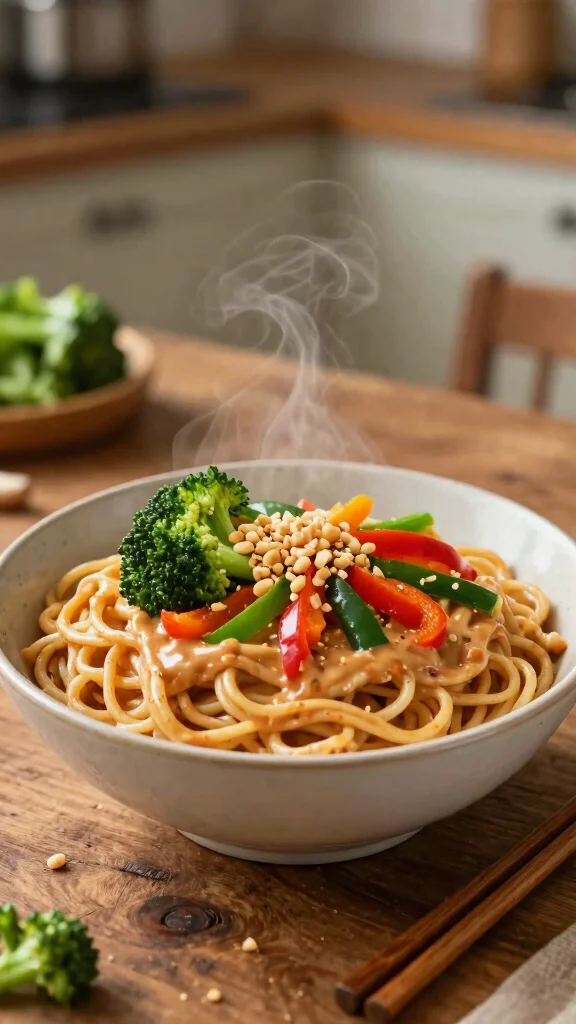11 One Pot Noodles Recipes for Easy Cooking and Cleanup - 1. Spicy Peanut Butter Noodles 1
