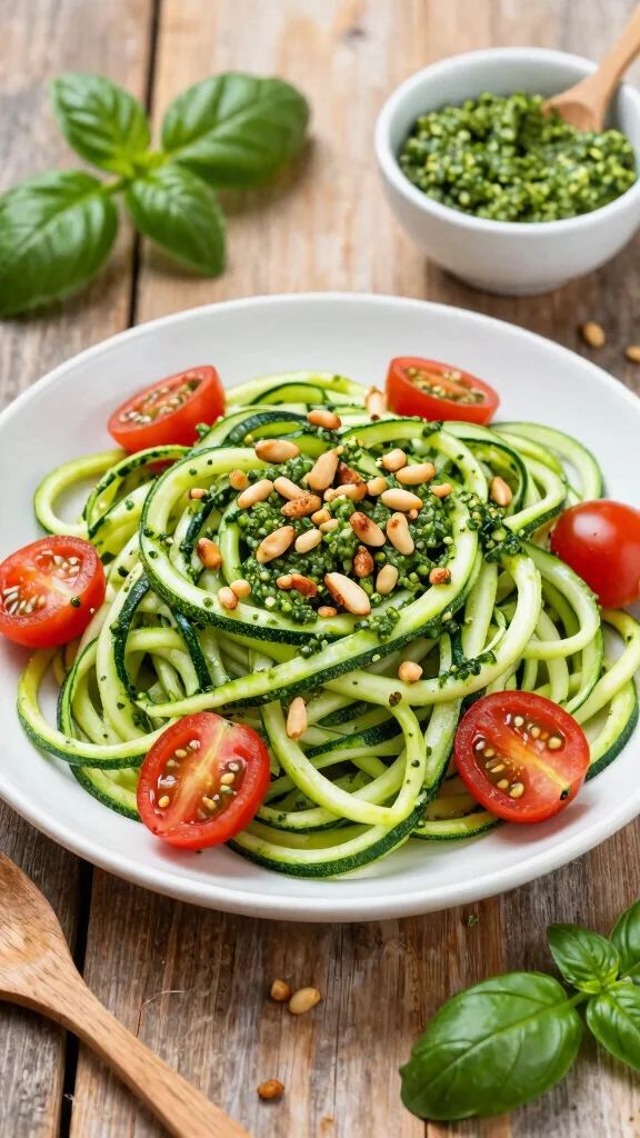 11 Zucchini Noodles Recipes Light, Low-Carb and Delicious - 1. Classic Zucchini Noodles with Pesto 1