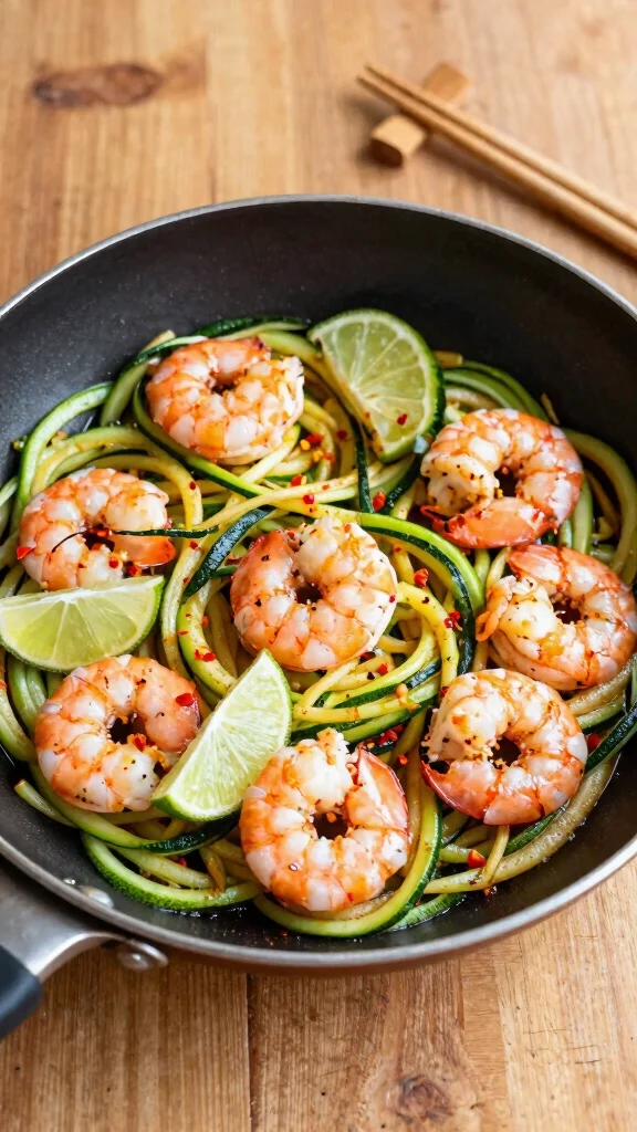 11 Zucchini Noodles Recipes Light, Low-Carb and Delicious - 2. Spicy Shrimp Zucchini Noodles 1