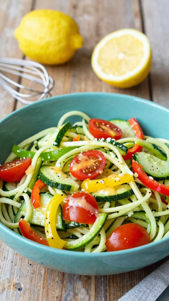 11 Zucchini Noodles Recipes Light, Low-Carb and Delicious - 4. Zucchini Noodle Salad with Lemon Vinaigrette 1