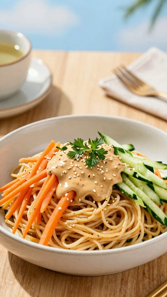12 Chinese Noodles Recipes for Authentic Flavors at Home - 6. Cold Noodle Salad with Sesame Dressing 1