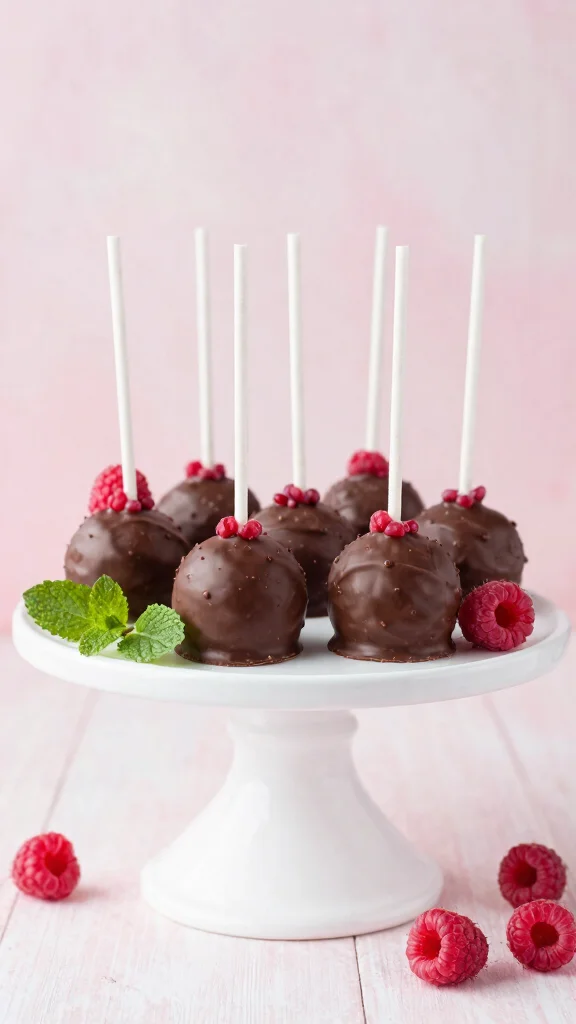 12 Chocolate Cake Pops Recipes Perfect for Parties and Gifts - 5. Raspberry Chocolate Cake Pops 1