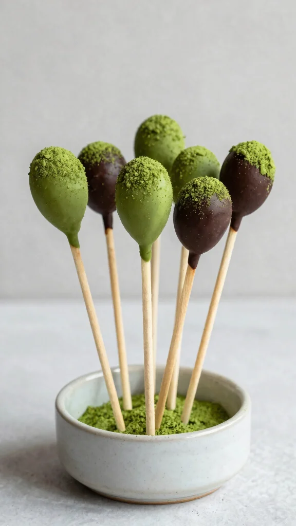 12 Chocolate Cake Pops Recipes Perfect for Parties and Gifts - 7. Matcha Chocolate Cake Pops 1