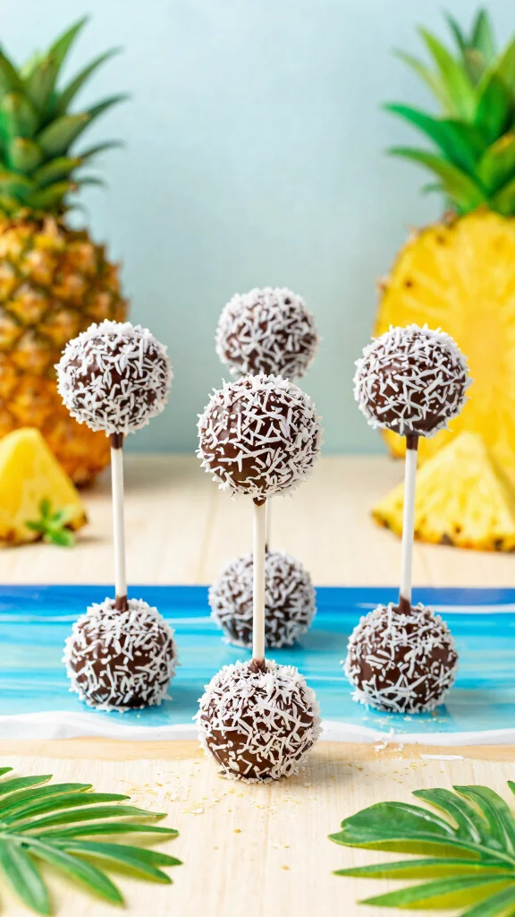 12 Chocolate Cake Pops Recipes Perfect for Parties and Gifts - 9. Tropical Coconut Chocolate Cake Pops 1