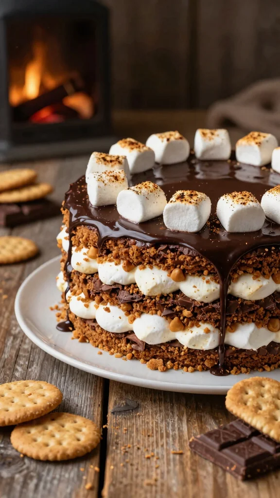 12 Chocolate Cake Using Cocoa Powder Recipes Deep and Intense - 12. S'mores Chocolate Cake 1