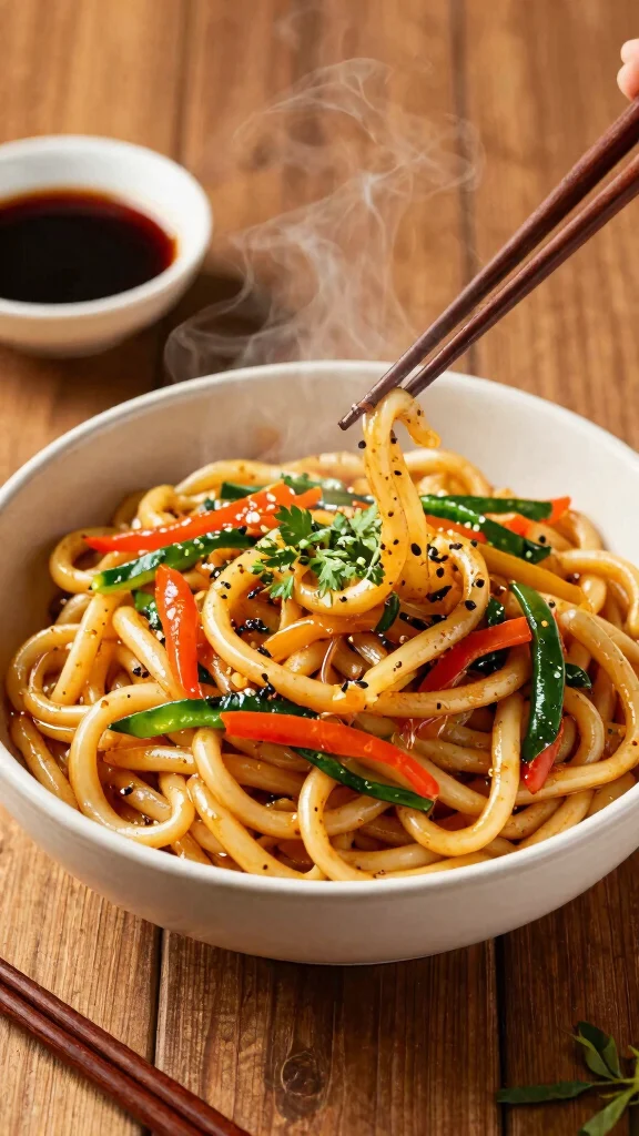 12 Vegetarian Noodles Recipes Hearty, Healthy and Satisfying - 4. Garlic Ginger Udon Noodles 1