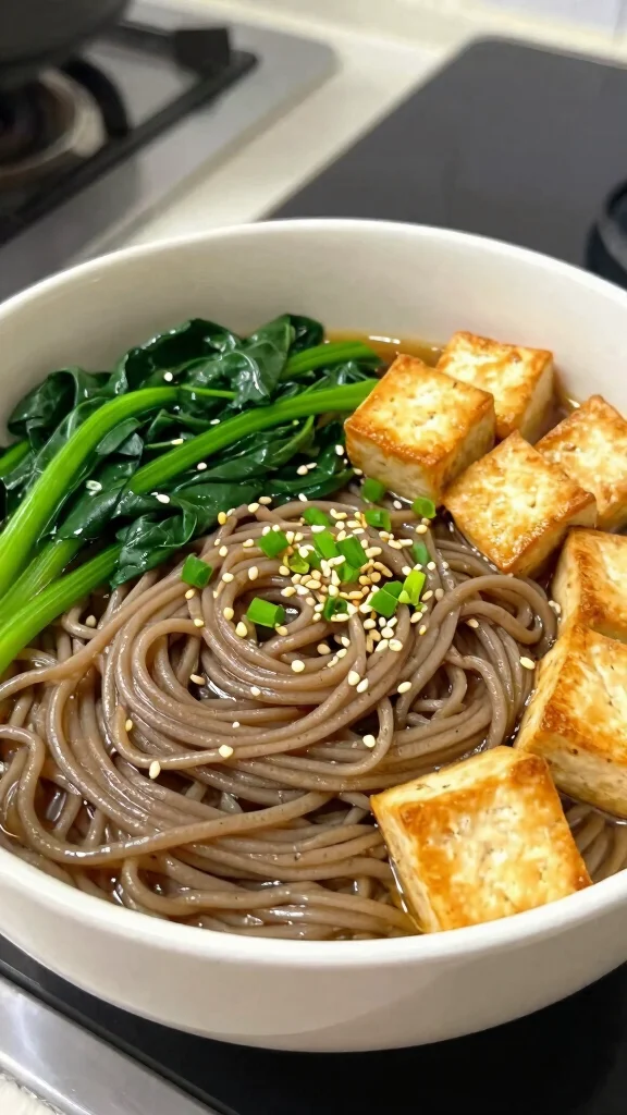 13 Asian Noodles Recipes from Classic to Creative - 12. Miso Noodles with Spinach and Tofu 1