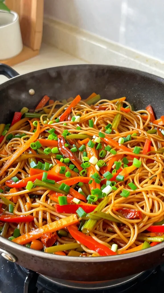 13 Asian Noodles Recipes from Classic to Creative - 13. One-Pan Noodles with Vegetables 1