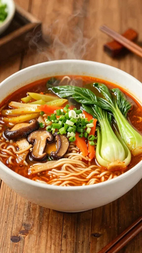 13 Asian Noodles Recipes from Classic to Creative - 3. Spicy Vegan Ramen 1