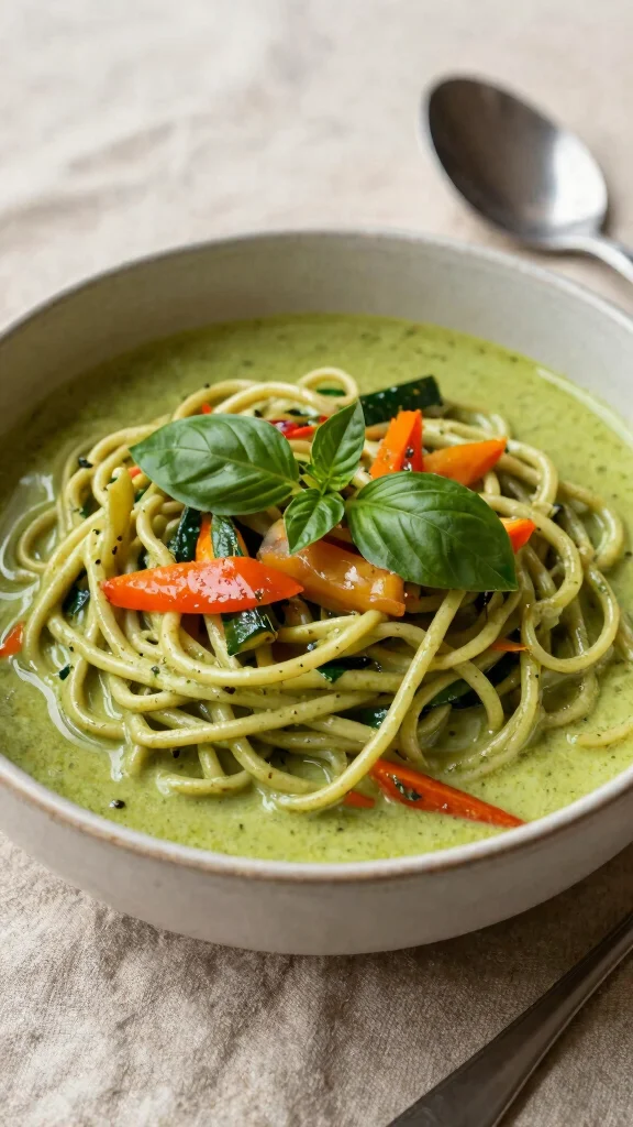 13 Asian Noodles Recipes from Classic to Creative - 6. Thai Green Curry Noodles 1