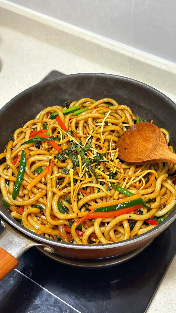 13 Asian Noodles Recipes from Classic to Creative - 7. Stir-Fried Udon Noodles with Veggies 1