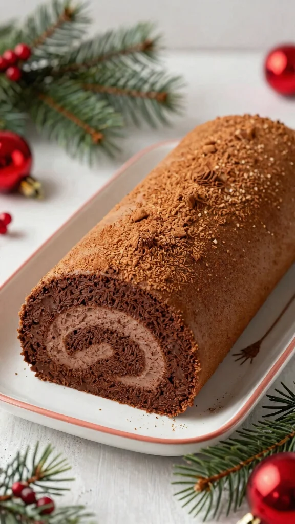 13 Chocolate Cake Roll Recipes Light, Creamy and Irresistible - 10. Gingerbread Chocolate Cake Roll 1