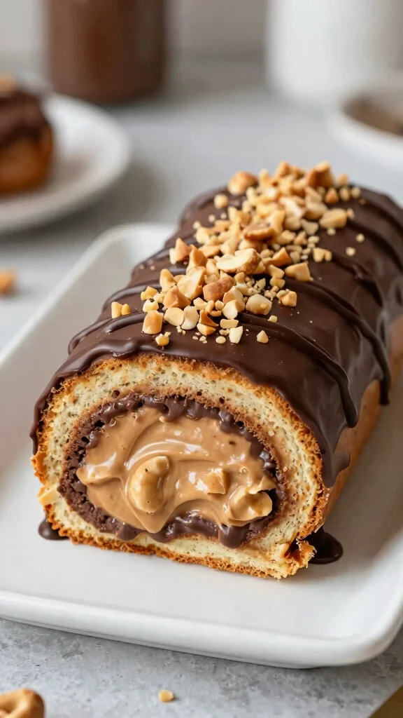 13 Chocolate Cake Roll Recipes Light, Creamy and Irresistible - 11. Chocolate Peanut Butter Roll 1