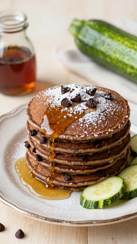 13 Chocolate Zucchini Cake Recipes Moist, Healthy and Sneaky Good - 12. Chocolate Zucchini Pancakes 1