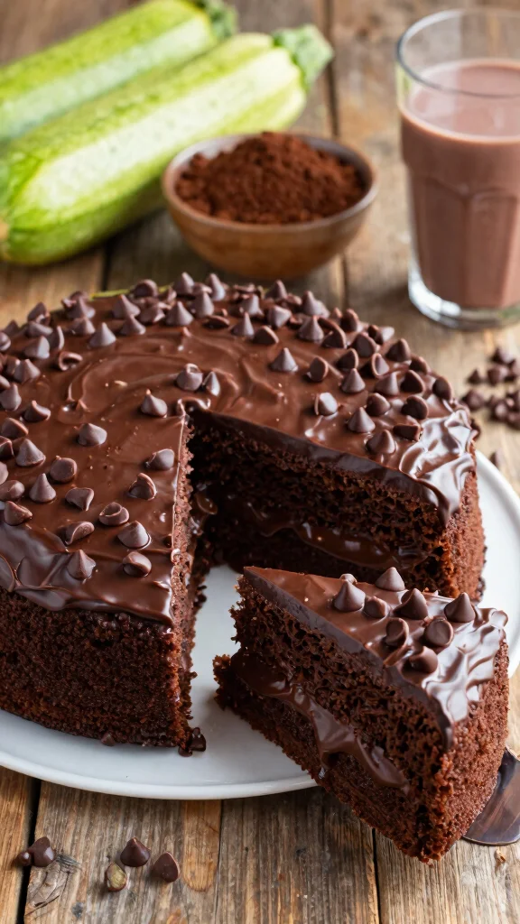 13 Chocolate Zucchini Cake Recipes Moist, Healthy and Sneaky Good - 2. Double Chocolate Zucchini Cake with Chocolate Chips 1