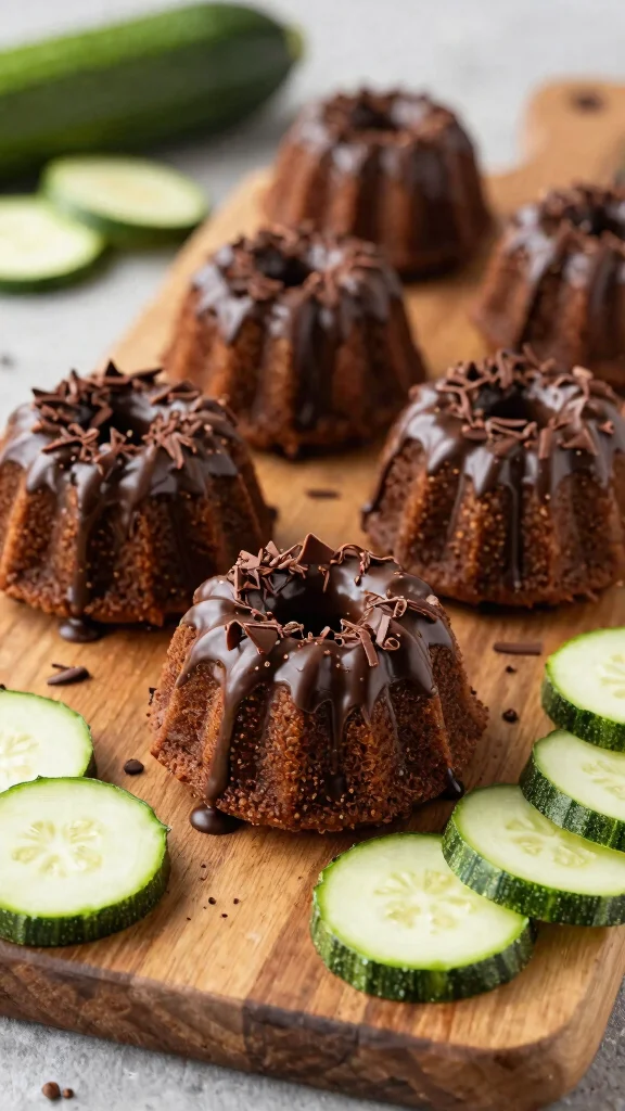 13 Chocolate Zucchini Cake Recipes Moist, Healthy and Sneaky Good - 8. Mini Chocolate Zucchini Bundt Cakes 1
