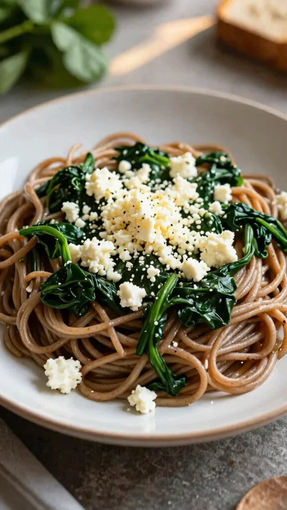 13 Healthy Noodles Recipes That Don't Sacrifice Flavor - 12. Spinach and Feta Noodles 1