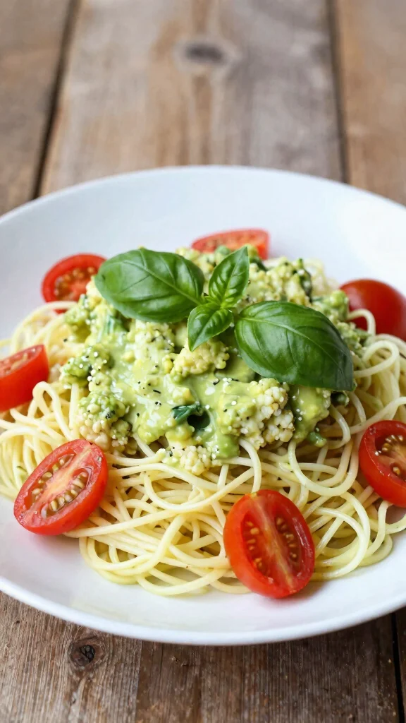 13 Healthy Noodles Recipes That Don't Sacrifice Flavor - 7. Cauliflower Noodles with Avocado Sauce 1