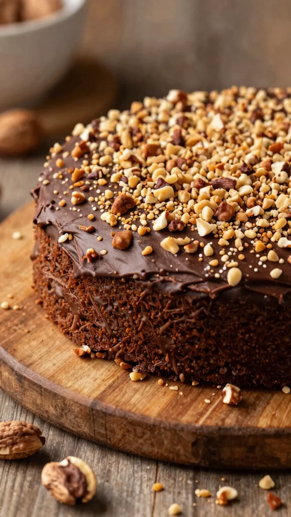 14 Chocolate Cake Decorating Ideas That Look Professionally Made - 12. Sprinkled Nuts 1