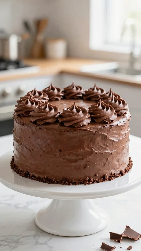 14 Chocolate Cake Decorating Ideas That Look Professionally Made - 3. Whipped Chocolate Mousse Topping 1