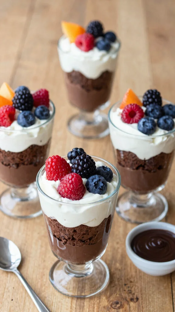 14 Chocolate Cake Decorating Ideas That Look Professionally Made - 9. Chocolate and Fruit Parfaits 1