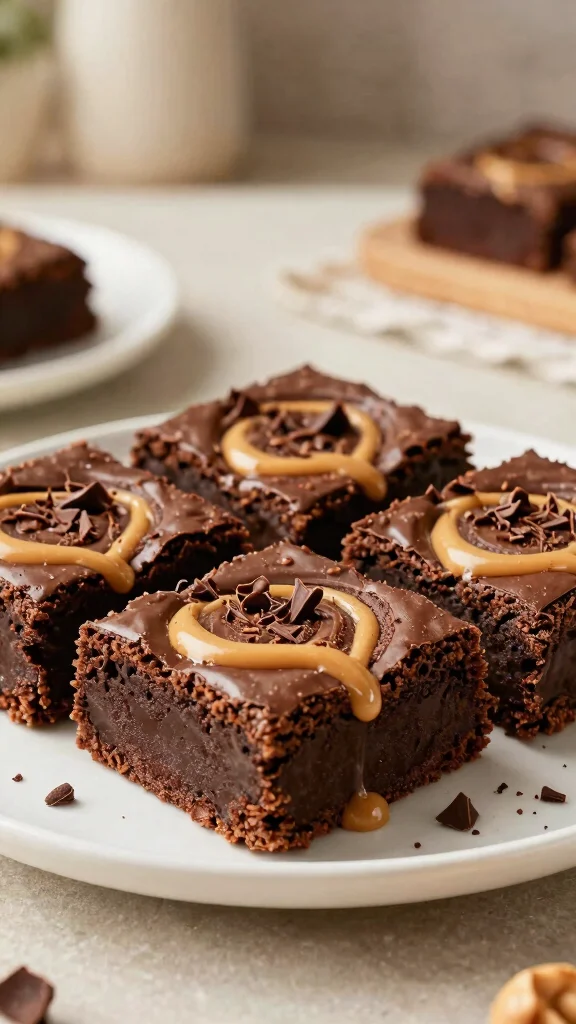 14 Chocolate Cake Mix Recipes Transformed into Gourmet Desserts - 10. Chocolate Peanut Butter Swirl Brownies 1