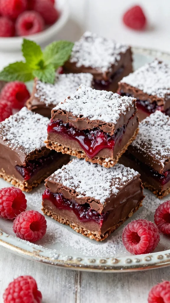 14 Chocolate Cake Mix Recipes Transformed into Gourmet Desserts - 12. Chocolate Raspberry Dream Bars 1