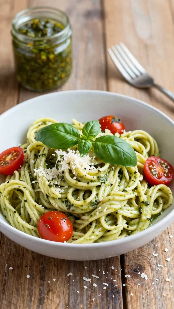 14 Easy Noodles Recipes Ready in Under 30 Minutes - 4. Creamy Pesto Pasta 1