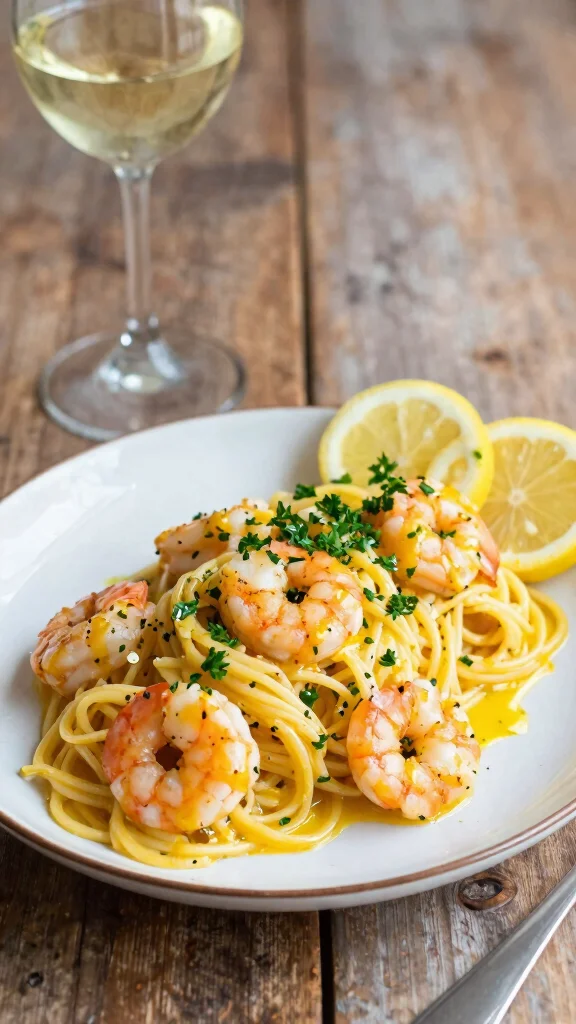 14 Easy Noodles Recipes Ready in Under 30 Minutes - 7. Lemon Garlic Shrimp Pasta 1