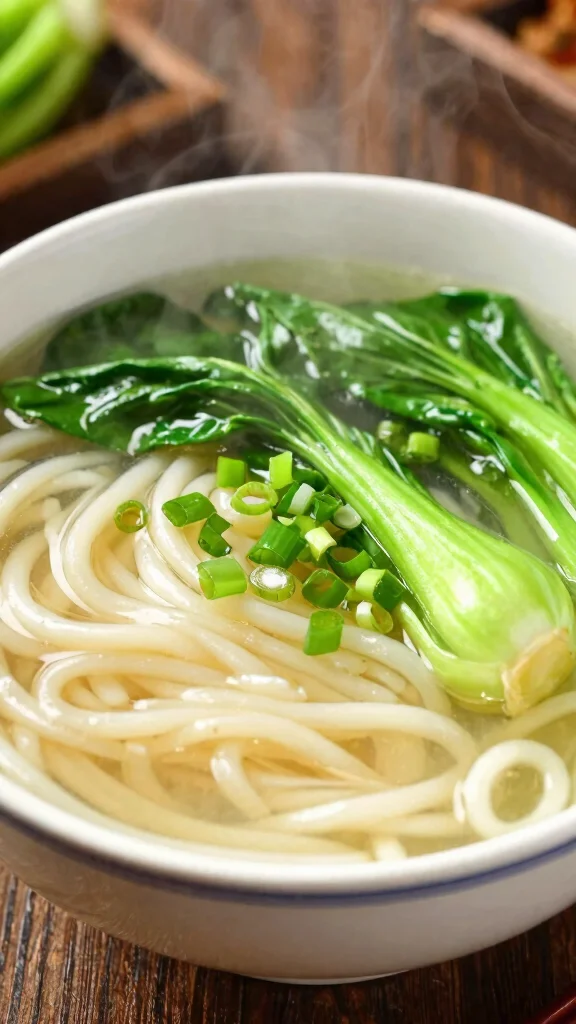 14 Japanese Noodles Recipes from Ramen to Soba - 14. Noodle Soup with Greens 1