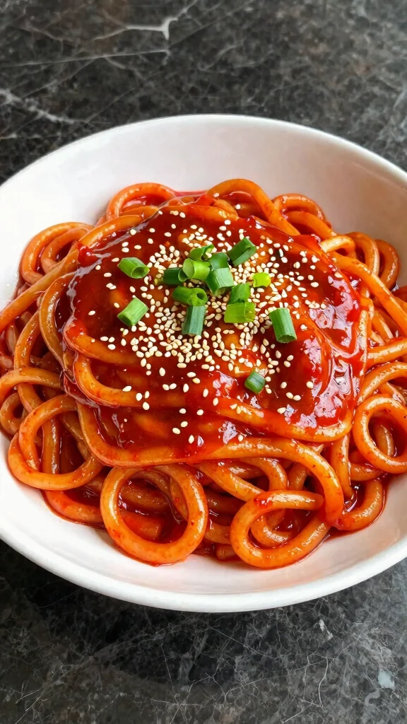 14 Korean Noodles Recipes from Jajangmyeon to Cold Noodles - 3. Spicy Korean Noodles - Buldak Bokkeum Myeon 1