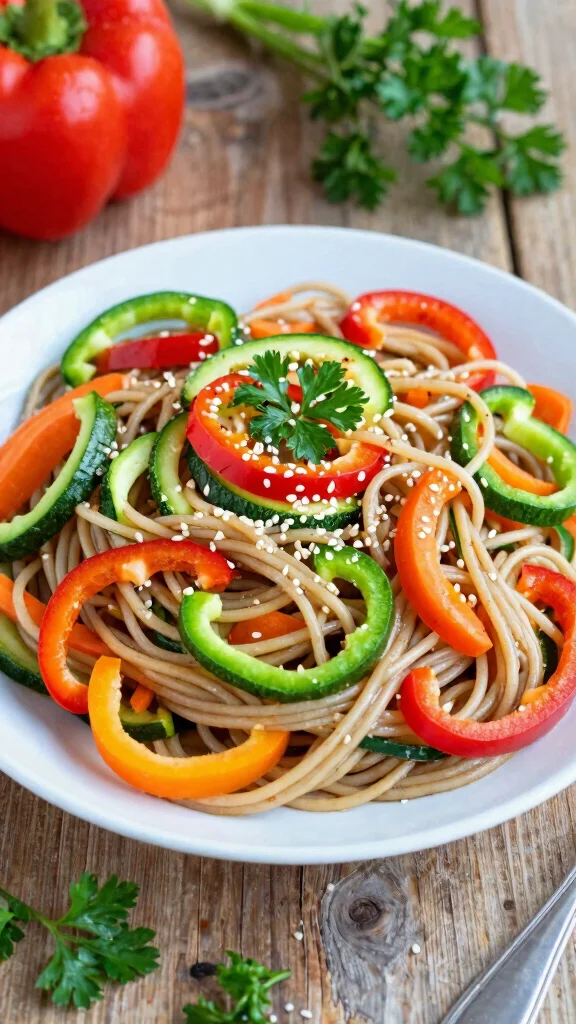 14 Noodles Recipes for Kids That Even Picky Eaters Love - 1. Rainbow Veggie Noodles 1