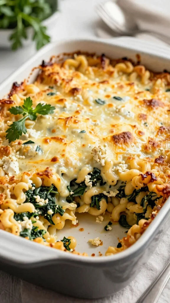 14 Noodles Recipes for Kids That Even Picky Eaters Love - 14. Spinach and Feta Noodle Casserole 1