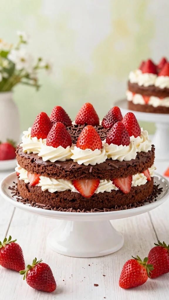15 Chocolate Birthday Cake Ideas That Wow Every Time - 11. Chocolate Strawberry Shortcake 1